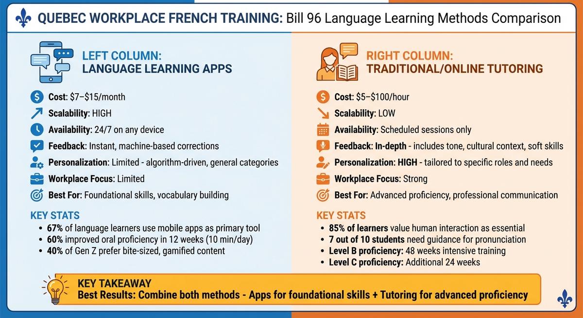 Tutoring vs Language Learning Apps: Cost, Scalability, and Effectiveness Comparison