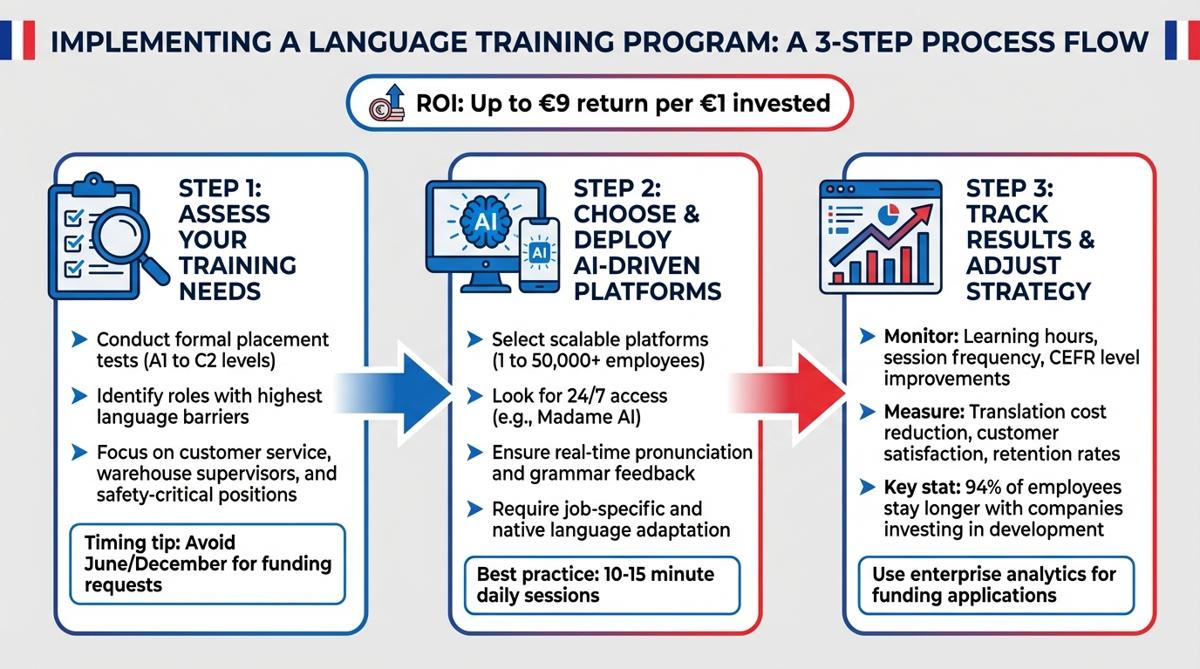 Guide en 3 étapes pour mettre en œuvre des programmes de formation linguistique en France