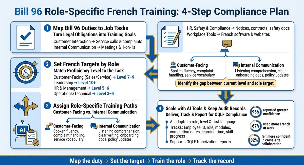Bill 96 Role-Specific French Training: 4-Step Compliance Plan